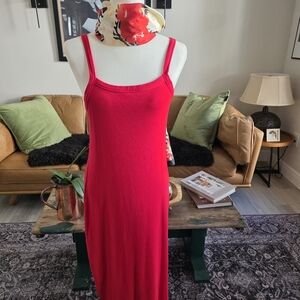 LOFT Red Midi Dress